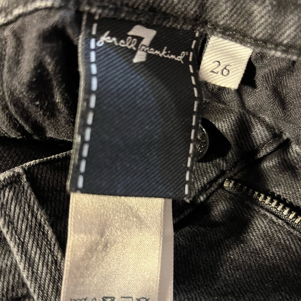 7 For All Mankind Women’s Jeans Blue/Black Two Tone High Waist Size 25 - Picture 9 of 10